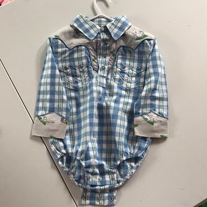 Nwot wrangler cowboy shirt size 24 mo.
